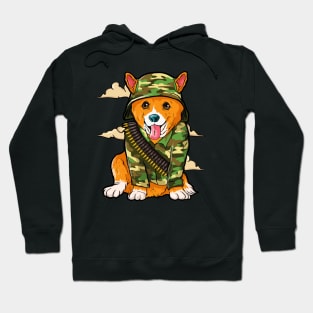 Military Corgi Dog Hoodie